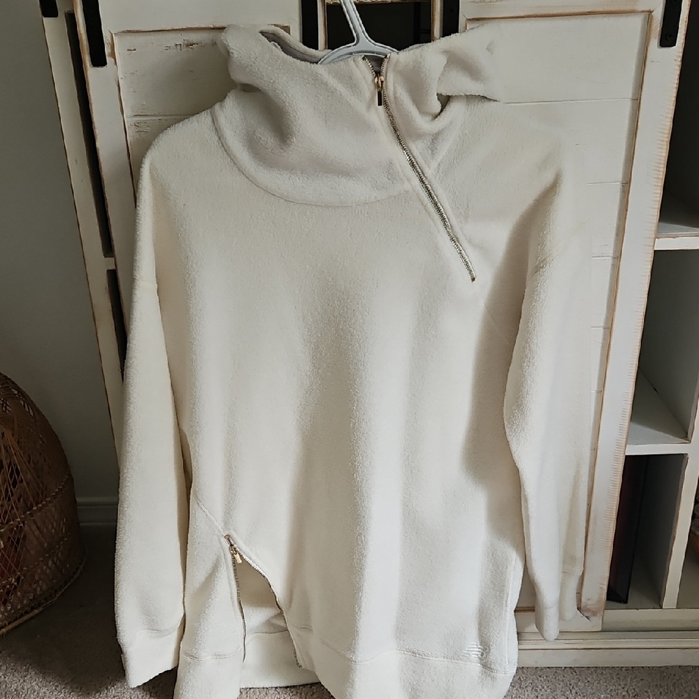 New Balance Cream Cowl Neck Sweater